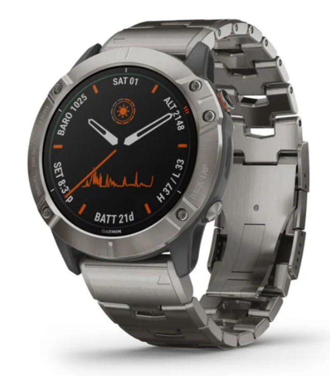 FENIX 6X PRO SOLAR TITANIUM/TITANIUM BAND