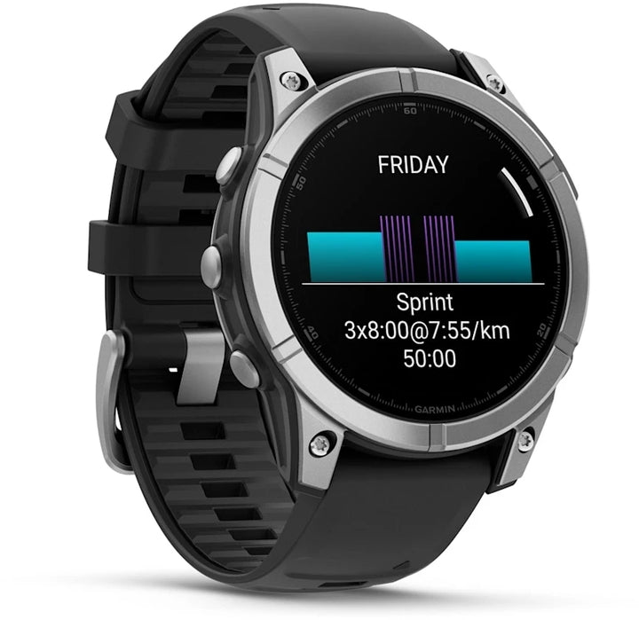 FENIX E - AMOLED STAINLESS STELL BLACK SILICON BAND