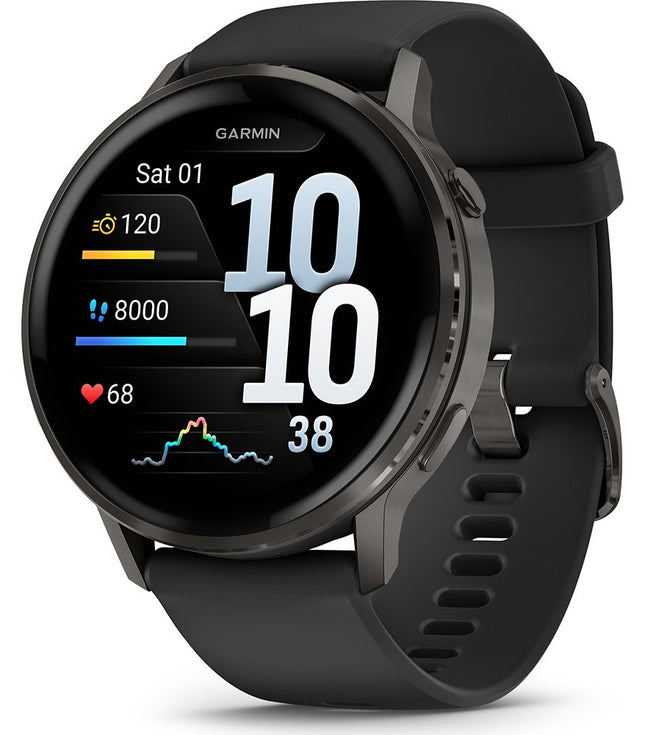 VENU - 4 (45MM) BLACK WITH BLACK SILICON BAND