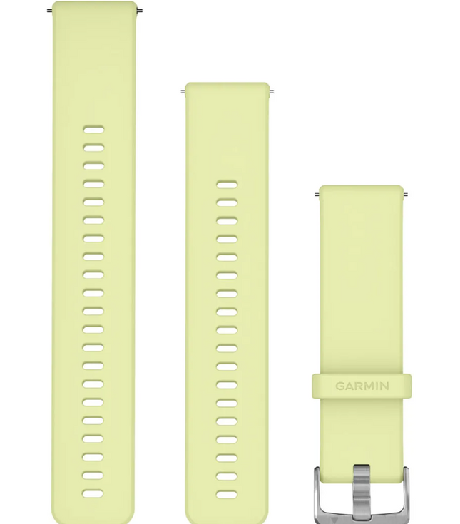Quick Release Bands 22 mm Citron silicone , silver hardware