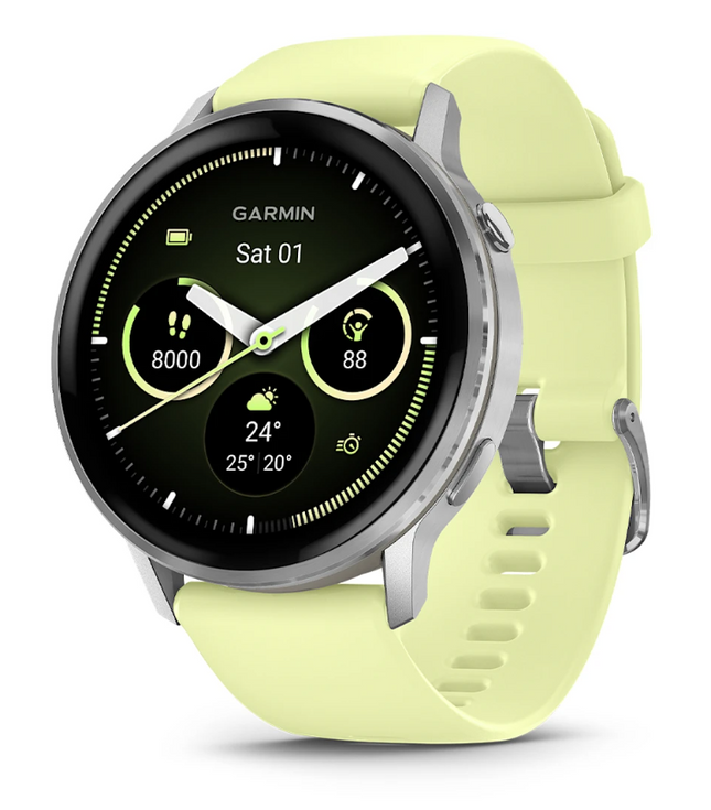 Venu® 4 - 45 mm Silver with Citron Silicone band