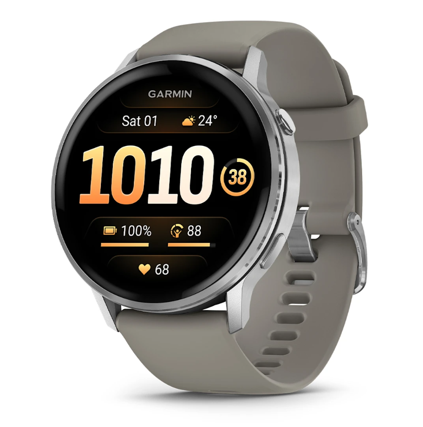 Venu® 4 - 45 mm Silver with Citron Silicone band